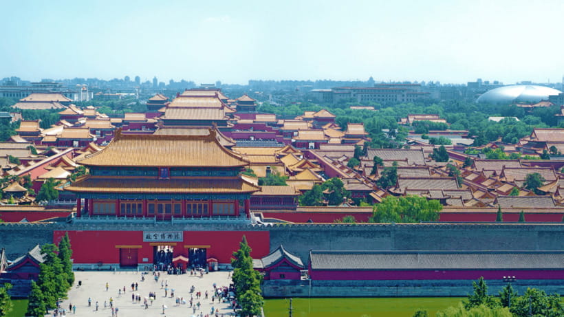 Beijing: Jingshan Park Entry Ticket- Views of Forbidden City - Walking up the hill and reaching the viewpoint
