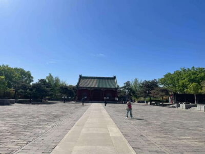 Chinese Kungfu class in old temple beside Forbidden Ci